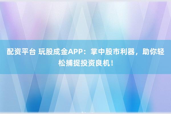 配资平台 玩股成金APP：掌中股市利器，助你轻松捕捉投资良机！