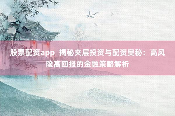 股票配资app  揭秘夹层投资与配资奥秘：高风险高回报的金融策略解析