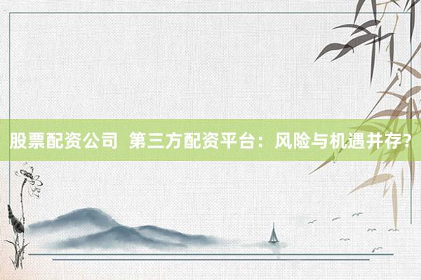 股票配资公司  第三方配资平台：风险与机遇并存？