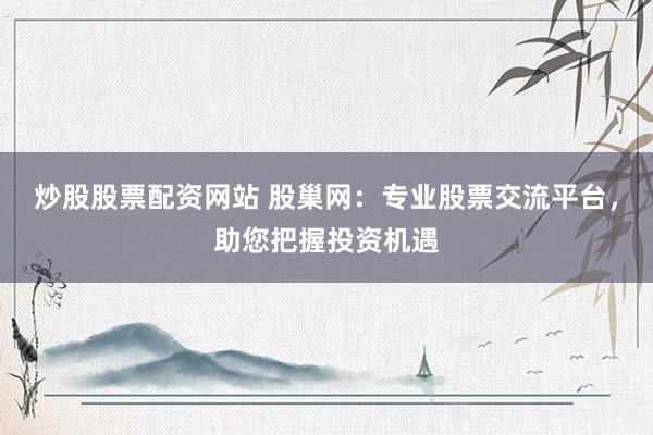 炒股股票配资网站 股巢网：专业股票交流平台，助您把握投资机遇