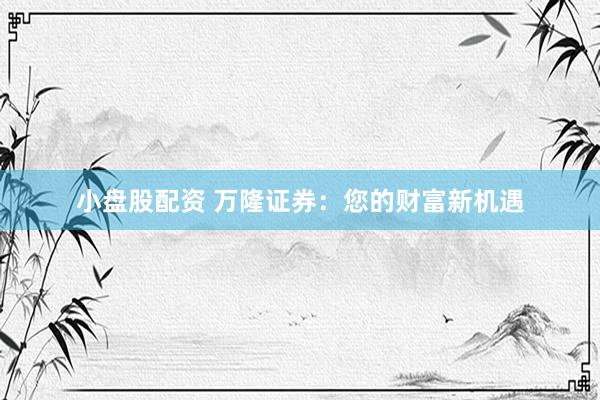 小盘股配资 万隆证券：您的财富新机遇